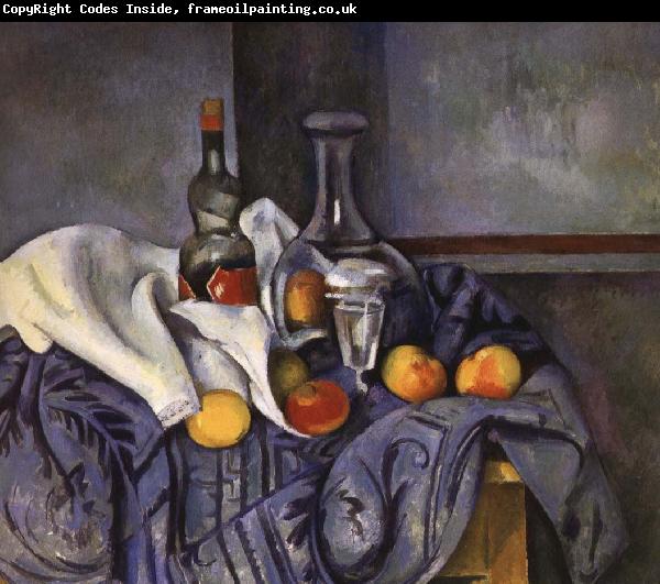 Paul Cezanne and fruit still life of wine